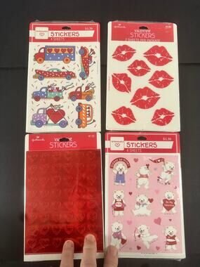 (6) VTG Ambassador Hallmark Valentine's Stickers